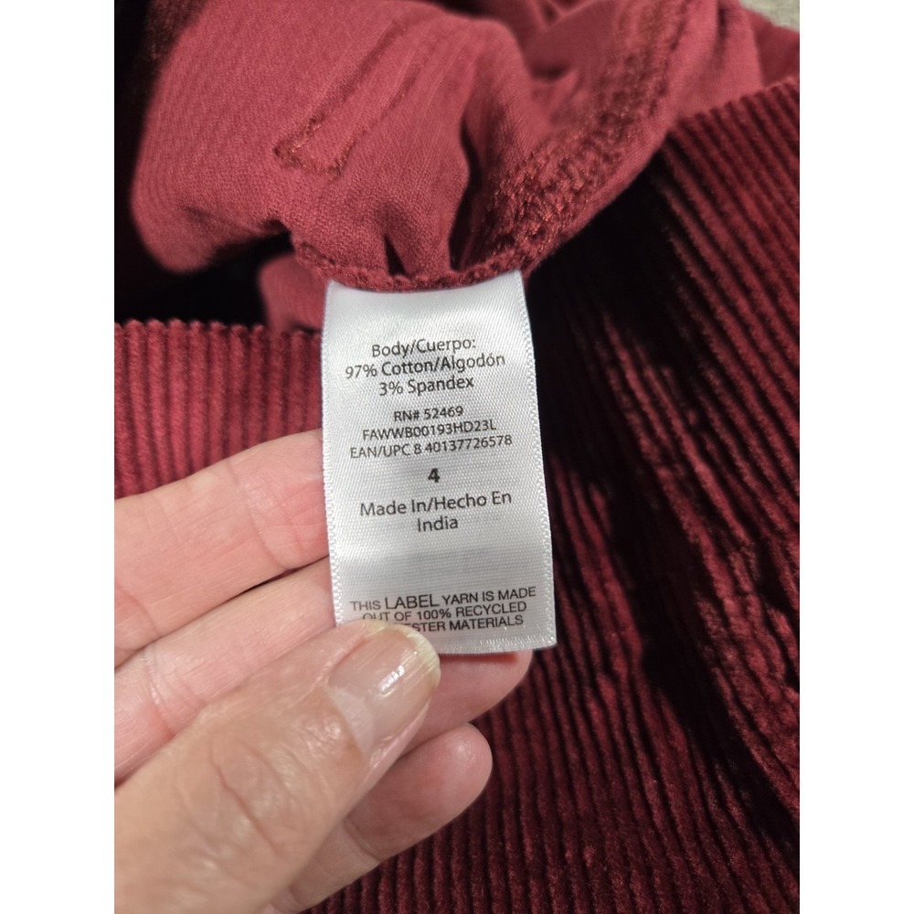 Free Assembly Burgundy Corduroy Button Mini Skirts Size 4 - Picture 7 of 7